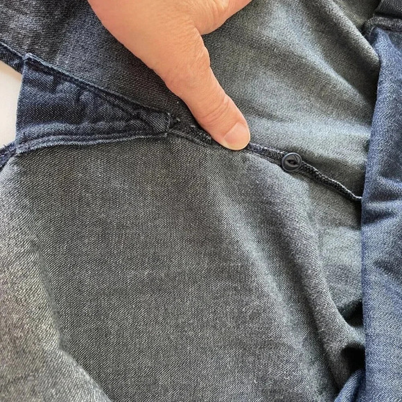 Madewell Womens XS Indigo Blue Dark Wash Denim Chambray Tunic Shirt Classic - Picture 9 of 9